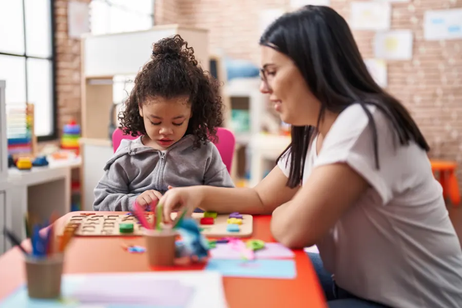Early learning activity at a childcare centre